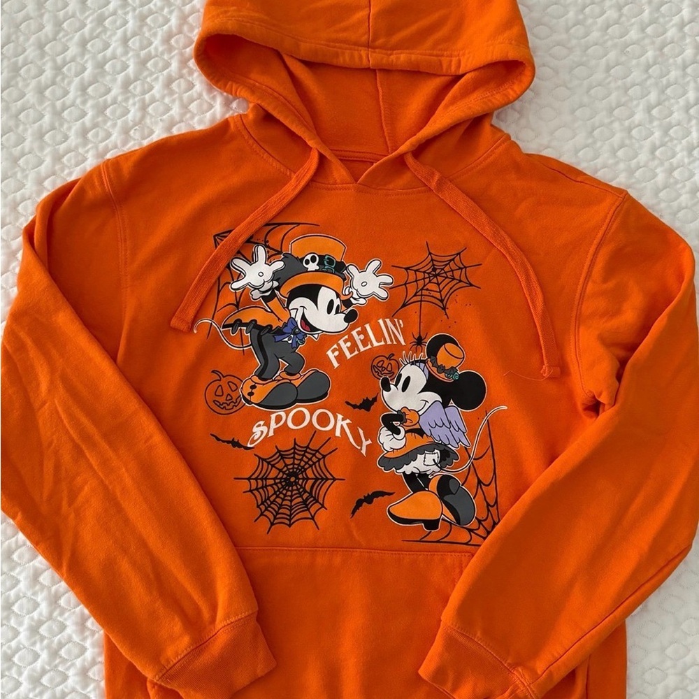 Disney Orange Mickey Mouse Halloween Pullover Hoodie